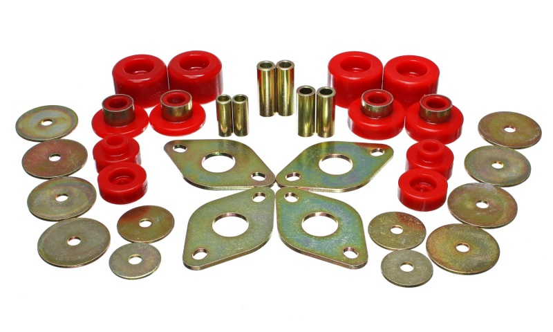 Toyota Pickup Body Mount Set - Energy Suspension - Hyper-Flex Polyurethane - Red - `01-`04